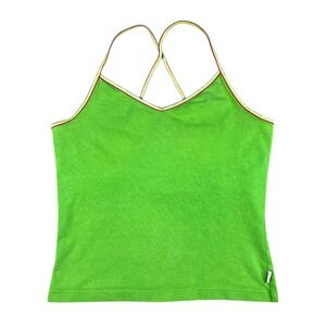 Y2K Aeropostale Bright Green Rainbow Strap Tank Top Camisole Women's Size Small
